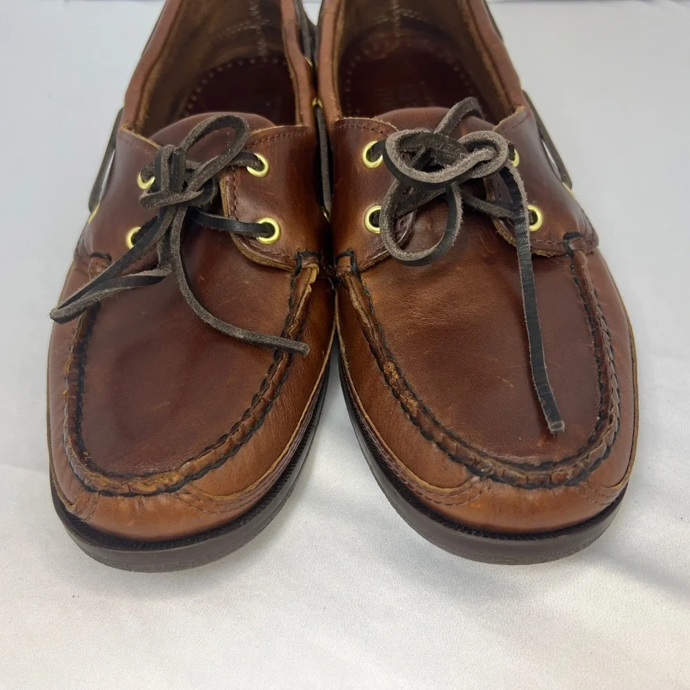 Sebago Schooner Docksides Men's Leather Boat Shoes 7.5 M Brown 75943